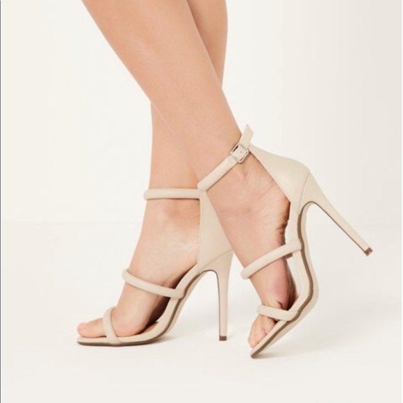 New! Nude Rounded Three Strap Heels - Picture 7 of 7